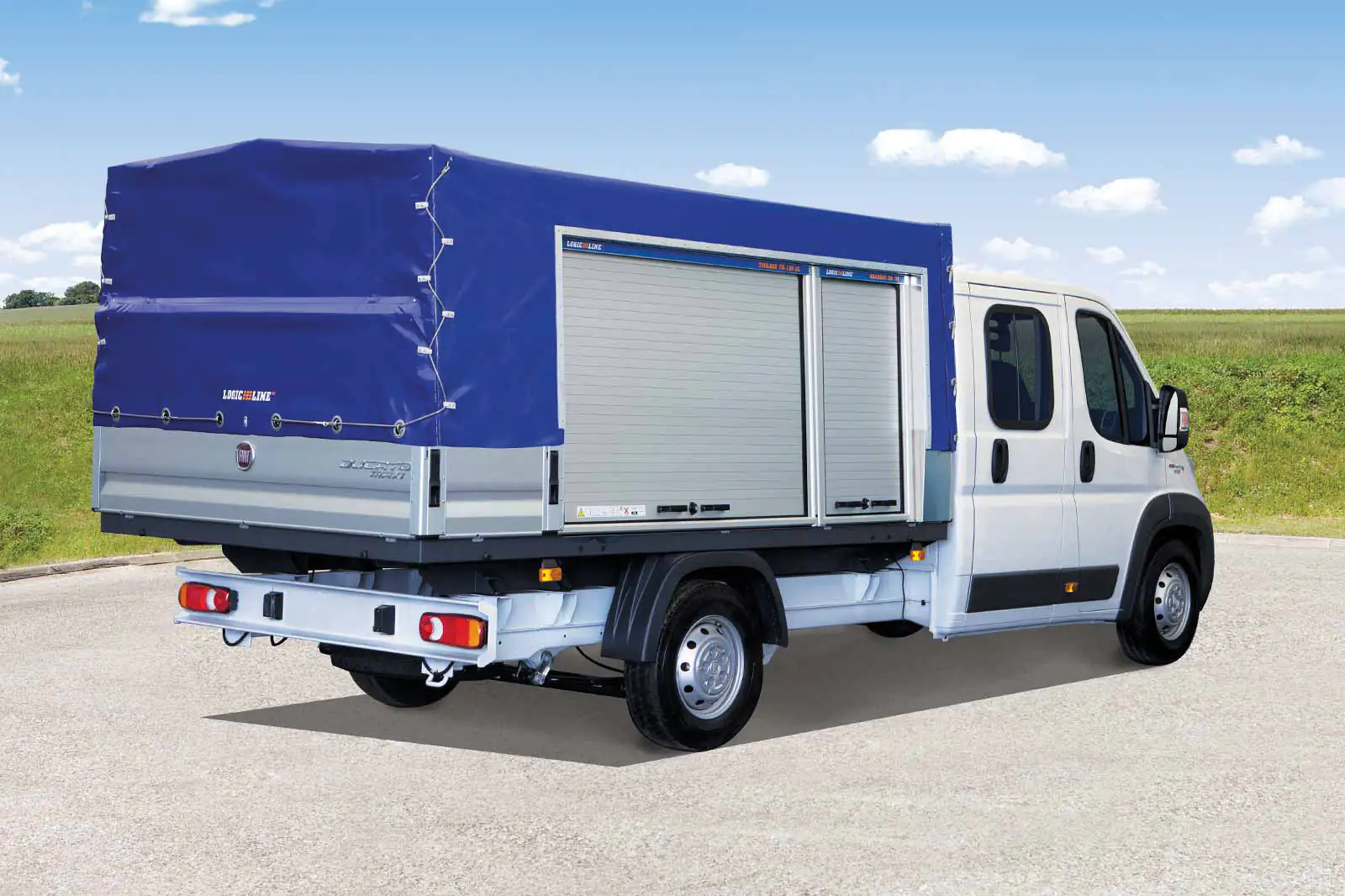 Protective tarpaulin structure for the Fiat Ducato